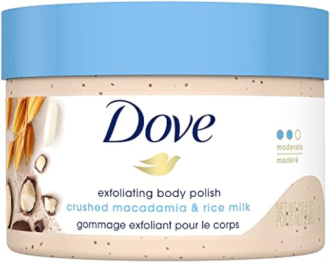 Dove Scrub Macadamia & Rice Milk Reveals Visibly Smoother Skin Body Scrub That Nourishes Skin 10.5 oz