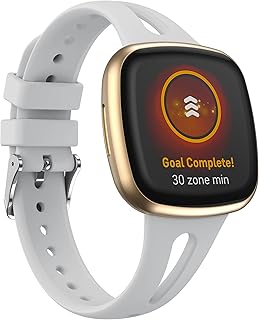 CHENPENG Bandes en Silicone Souple Respirantes compatibles avec Fitbit Versa3/sense Bandes de Sport réglables Remplacement Sport Fines Sangles de Poignet étroites pour Femmes Hommes