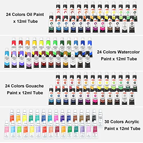 Shuttle-Art-168-Pcs-Artist-Painting-Set-Deluxe-Art-Set-with-Paint-Aluminum-and-Wooden-Easels-Canvas-Paper-Pads-Brushes-and-Other-Art-Supplies-Complete-Painting-Kit-for-Adults-Kids-and-Artists