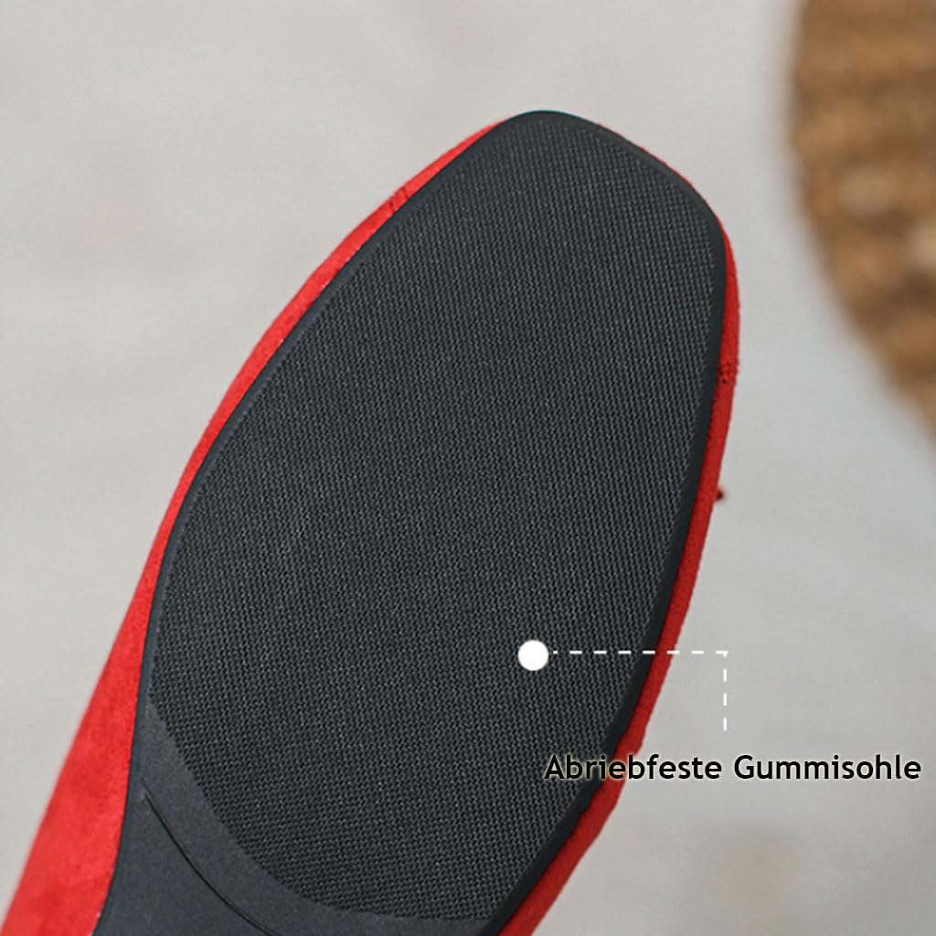 Ballerine Donna con Zeppa, Effetto Scamosciato, Ballerine con Fiocco, comode Scarpe Slip-on, Morbidi Mocassini da Donna per Tempo Libero, Ufficio, Festival