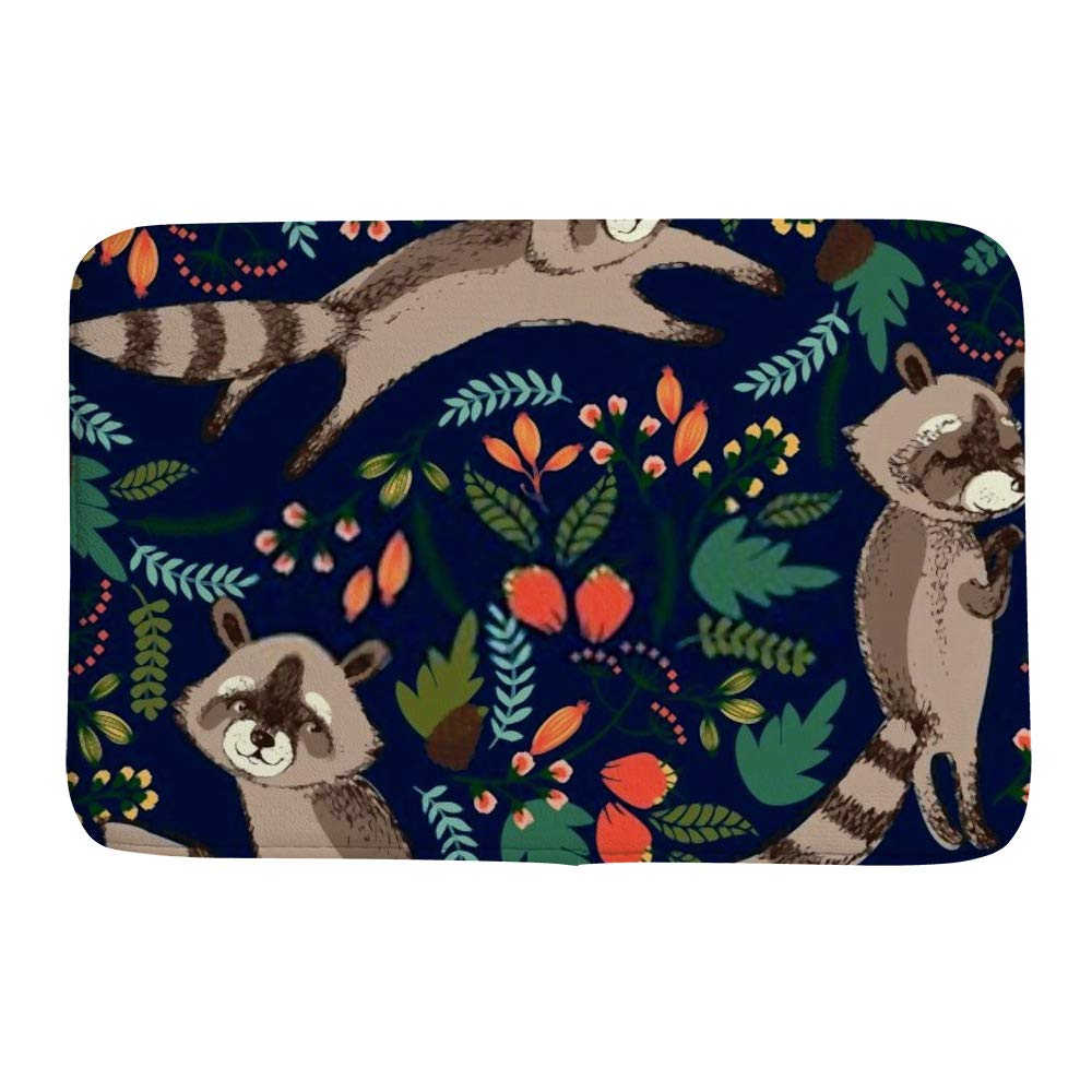 Tapis de douche microfibre motif raton laveur, ultra absorbant et lavable