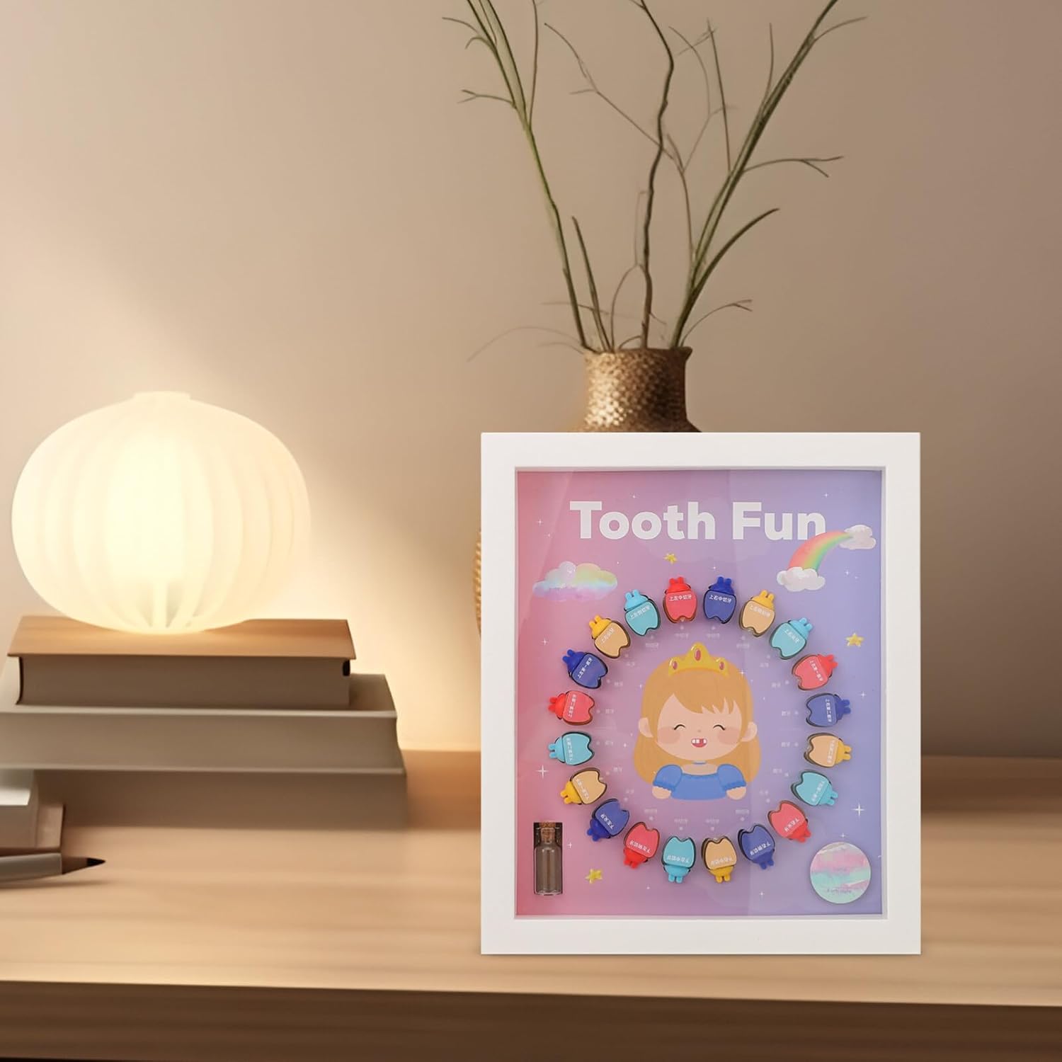 1set Tooth Keepsake Box for Boys Girls Decorative Tooth Storage Case Internal Compartments for Easy Organization for Newborn