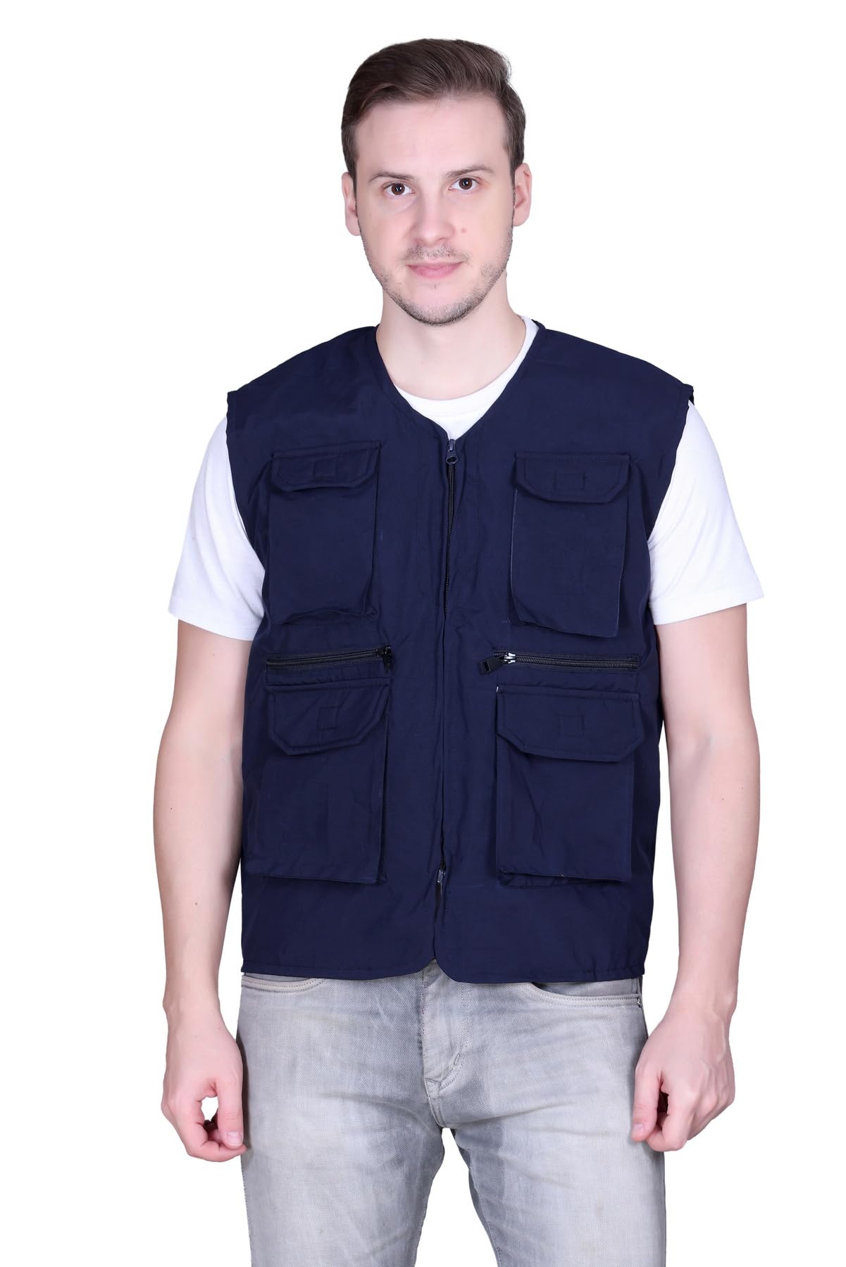 sanhok Mens Lightweight Waterproof Polyester Outdoor Work Safari Fishing Utility Travel Photo Cargo Vest Jacket with Multi Pockets-picture-48