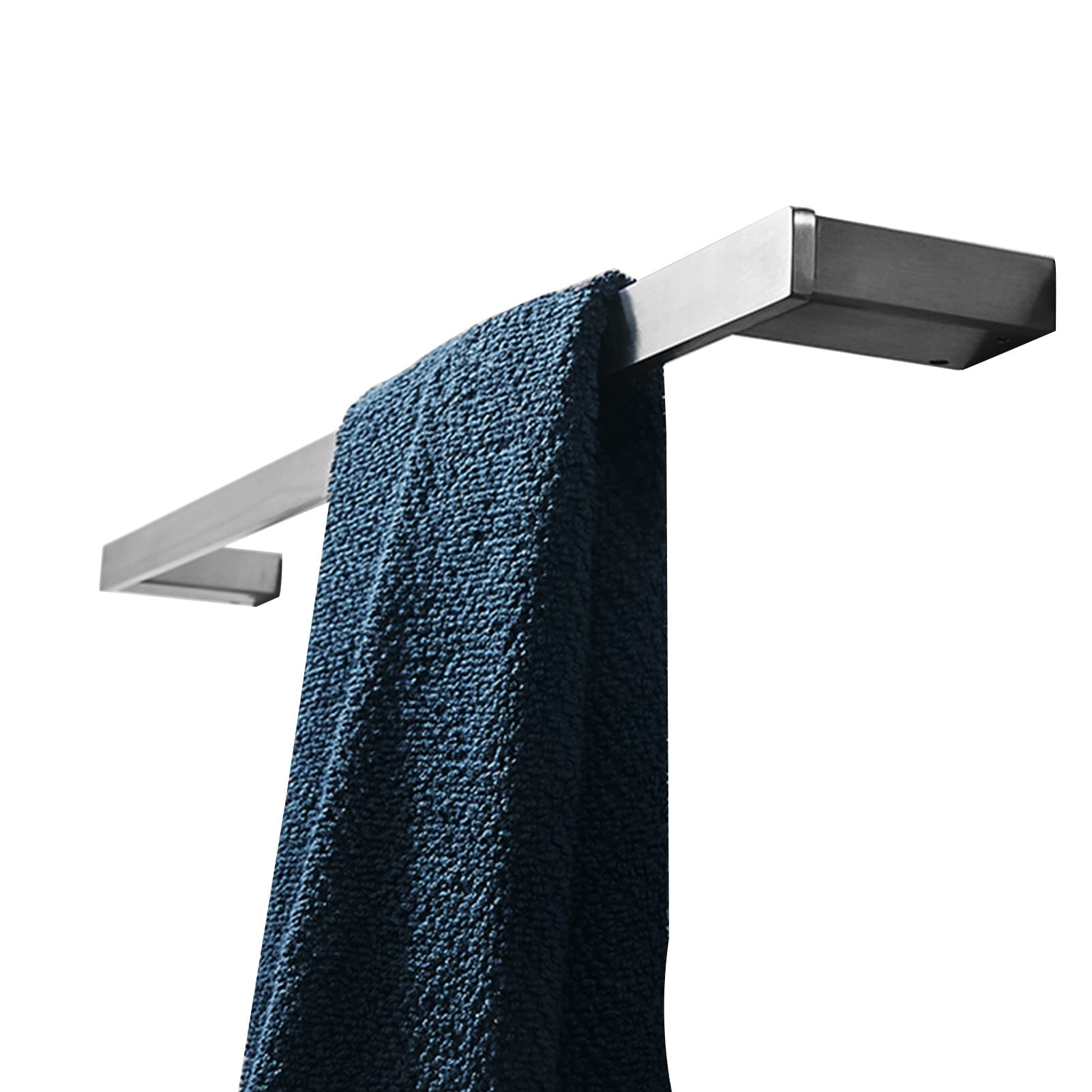NEECS Porte-Serviettes carrés en Acier Inoxydable, Porte-Serviettes Mural, Finition brossée, Tige Simple pour Salle de Bain et Cuisine, Montage à vis, 40 cm - 50 cm (Taille : 60 cm)