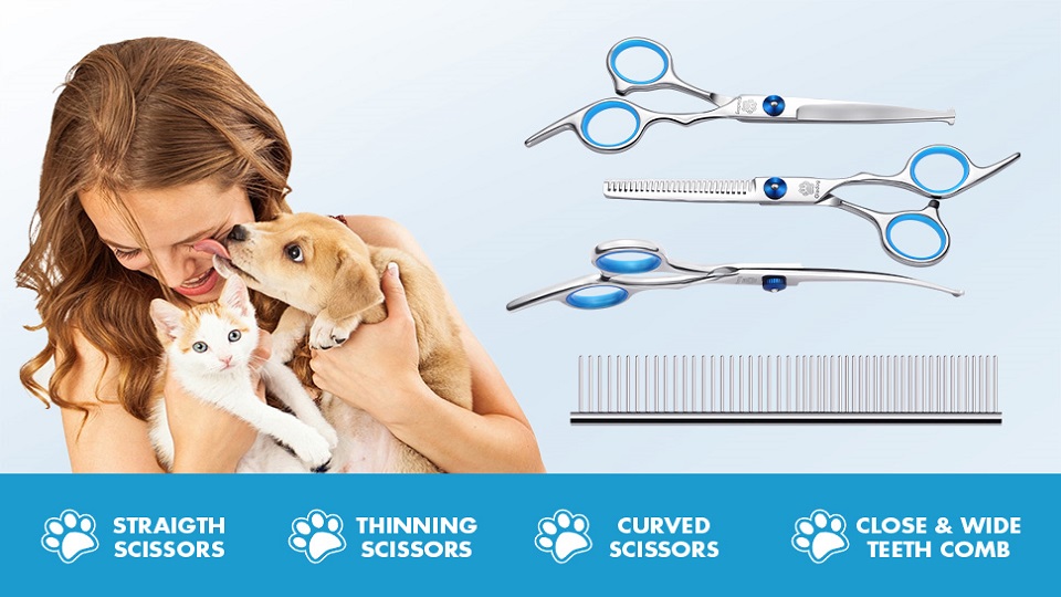 GLADOG Professional Grooming Scissors for Dogs with Safety Round Tips, 5 in 1 Dog Grooming Scissors Set, Sharp and… - Image 8