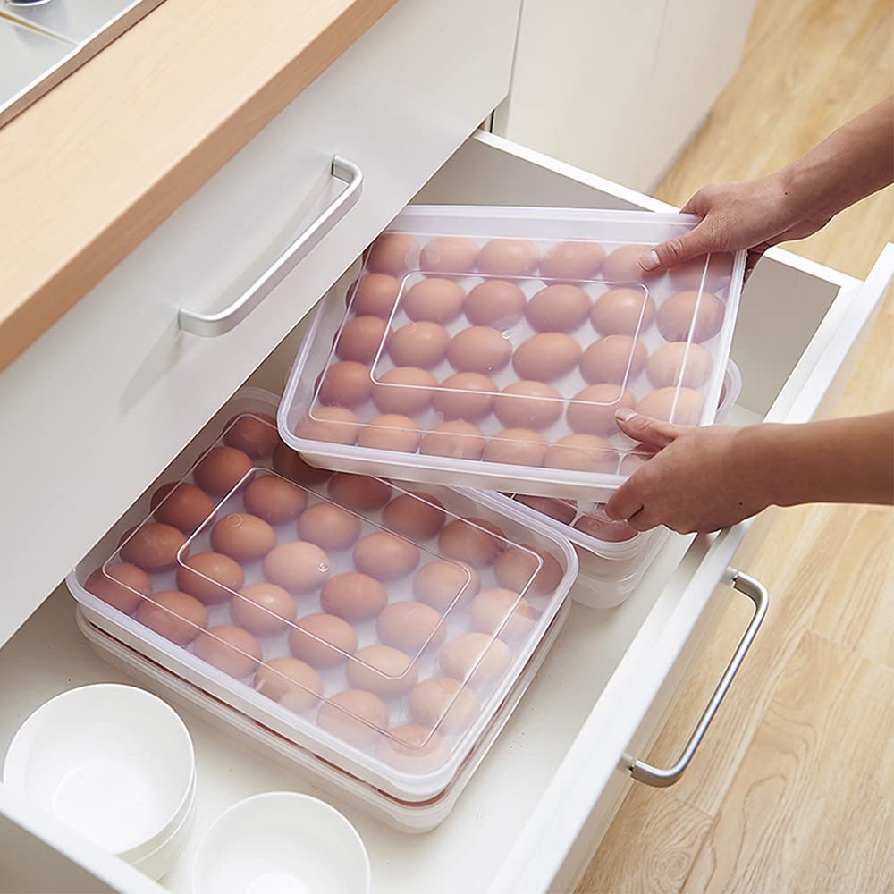 Contenitore per Uova Trasparente, Portauova Impilabile, 30 Uova, Plastica PP, Trasparente, Moderno, Per Frigoriferi, Stoviglie, Mobili da Cucina, Campeggio e Picnic