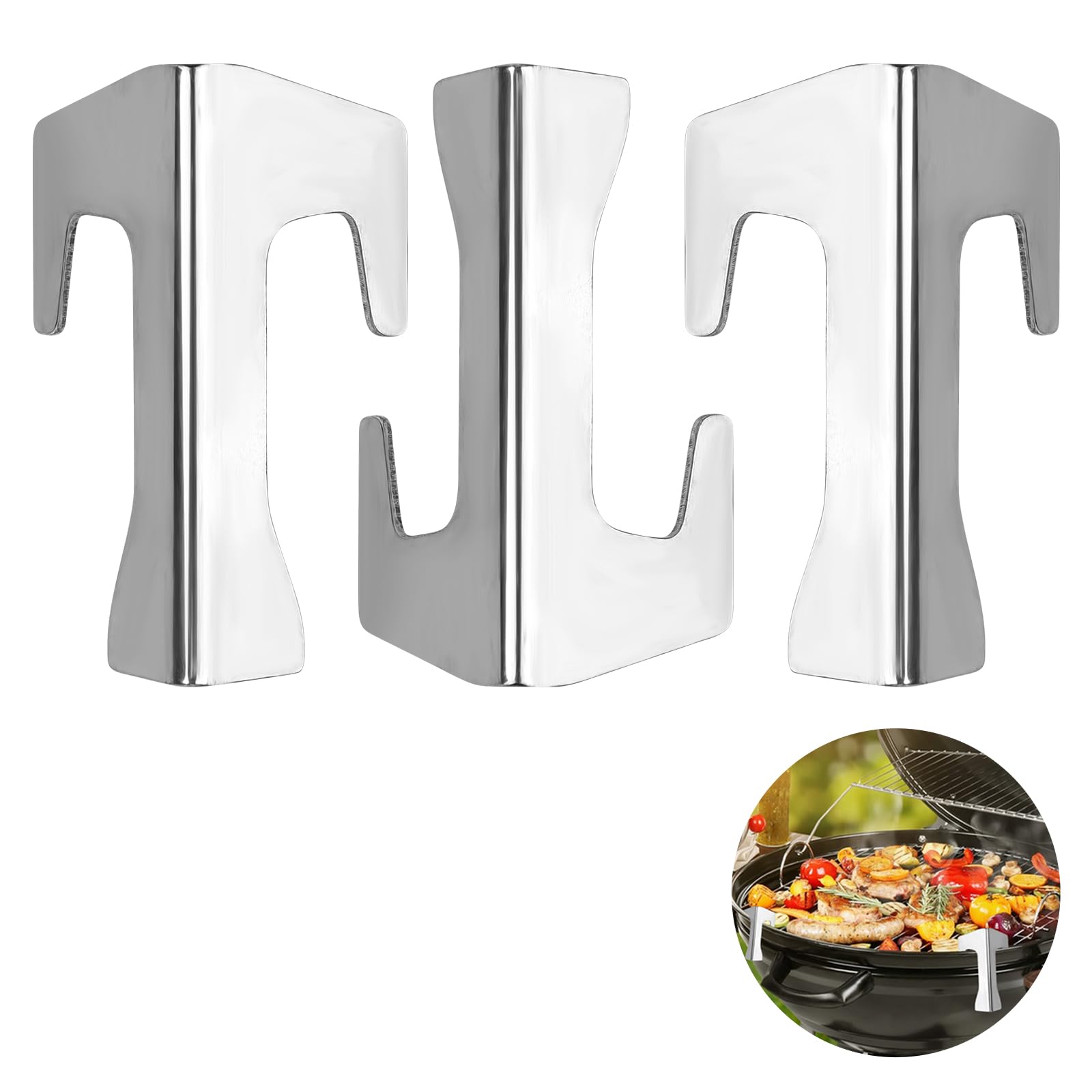 Accessori Barbecue Universali Set 4 Set 4 Distanziatori Per Barbecue A Sfera - Acciaio Inox, Per Piastre E Griglie Distanziatori Piastra Fuoco