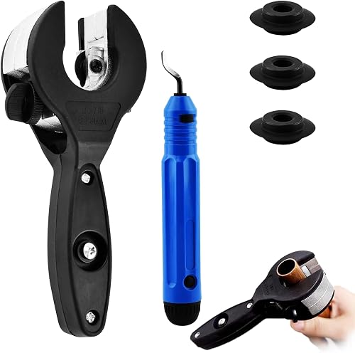 Ratchet Pipe Cutter With Deburring Tool & 3 Bearing Blades,For Cutting Metal Pipes