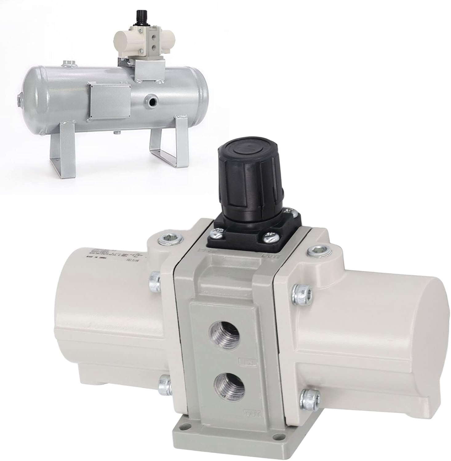 VBA10A-02 Gas Booster Pump wiht Filter Screen,Pneumatic Pressurized Valve,Air Pressurizing Cylinder,Supply Pressure Range 0.1~1.0MPa,Air Source Processing Component