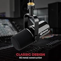 Vista 4 de FDUCE Micrófono dinámico XLR para grabación vocal, podcasting, juegos, transmisión en vivo y difusión, micrófono cardioide totalmente metálico