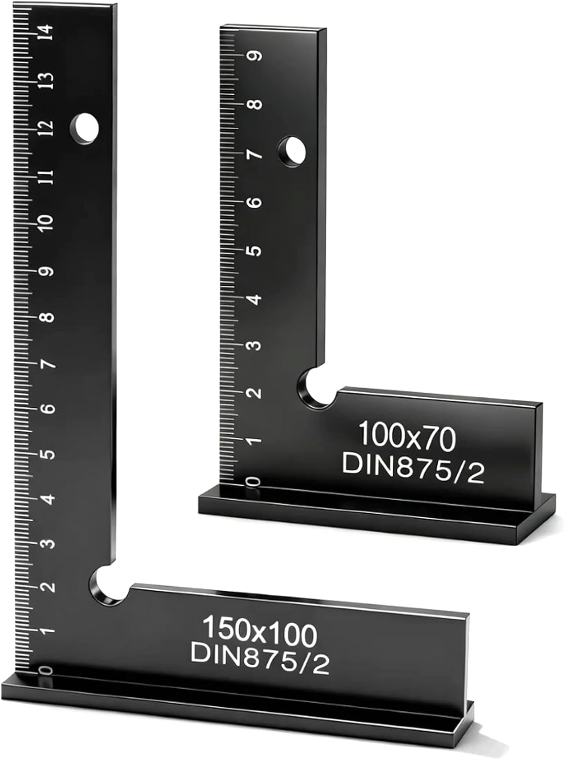 Escuadra carpintero aluminio 90° | Juego 150x100mm + 100x70mm - Aivane