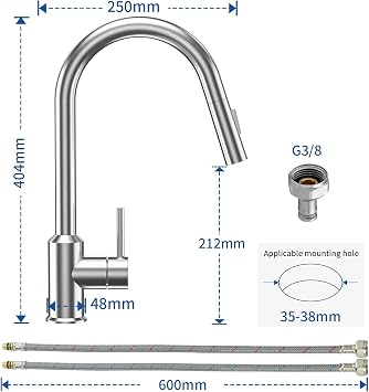 CECIPA Removable Kitchen Faucet with Shower