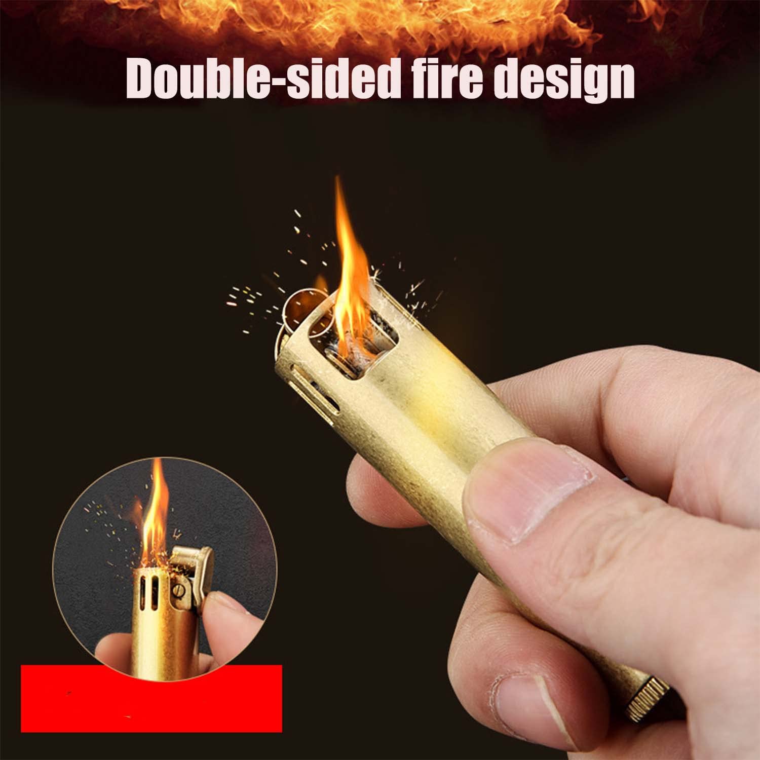 Laiton Cigare Briquet Vintage Creative Nostalgie Coupe-Vent Kérosène Trench Briquet Scellé Économe en Carburant Et Conception Détachable