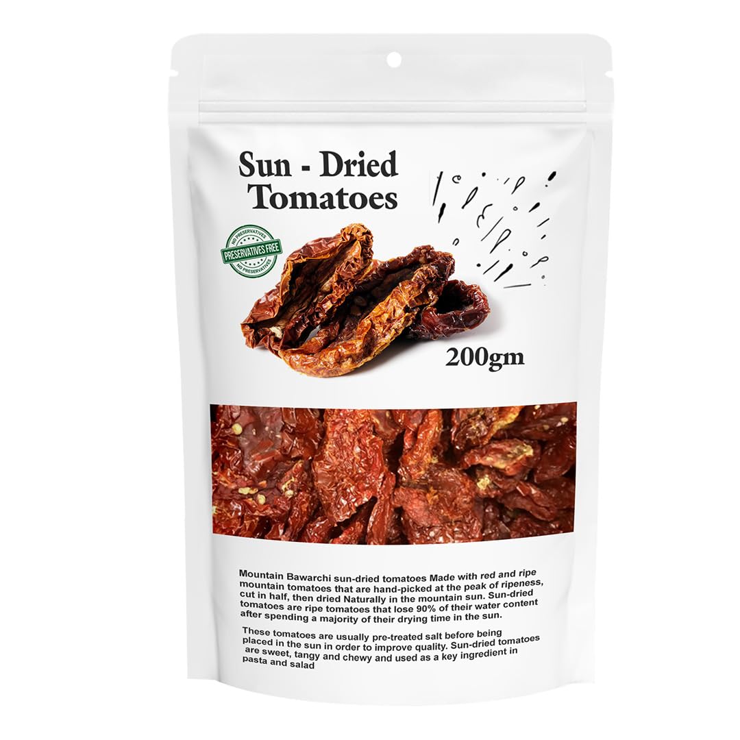 Mountain Bawarchi Sun Dried Tomatoes | No Added Preservatives | Natural & Pure Sundried Tomatoes Dry | 200g (B09RBBS5DL) Amazon Price History, Amazon Price Tracker