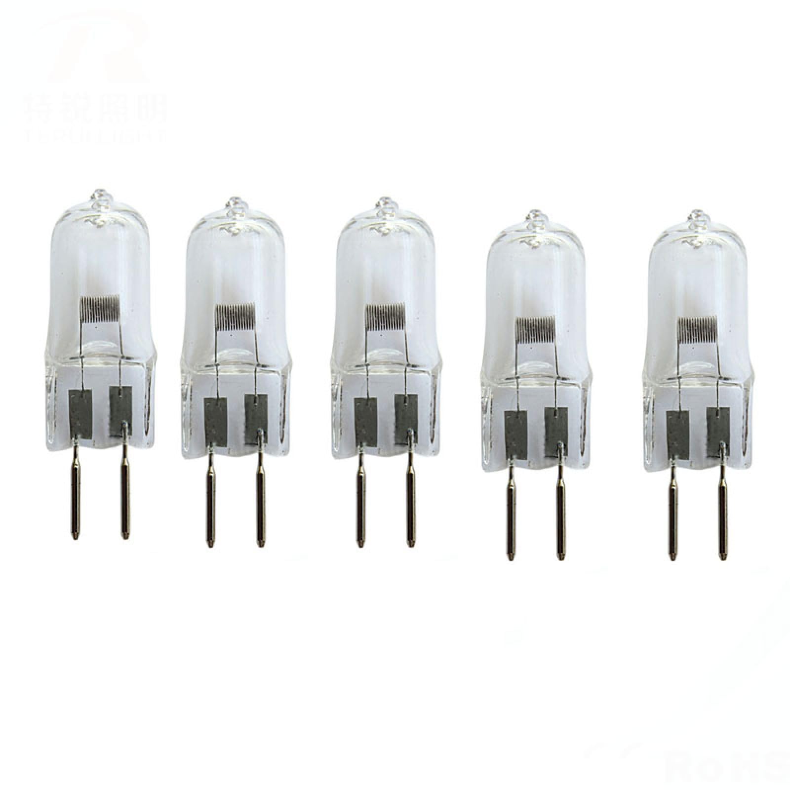 5 Uds G6.35 Bombillas Halógenas Cápsula Lámpara De Cristal Bombilla