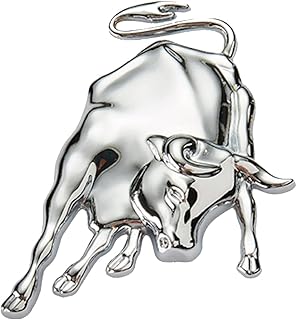 Bull Car Emblem Decal Badge,Chrome Stainless Steel Bull Stickers,3D Metal Bull Stickers for Car Motorcycle Decorations