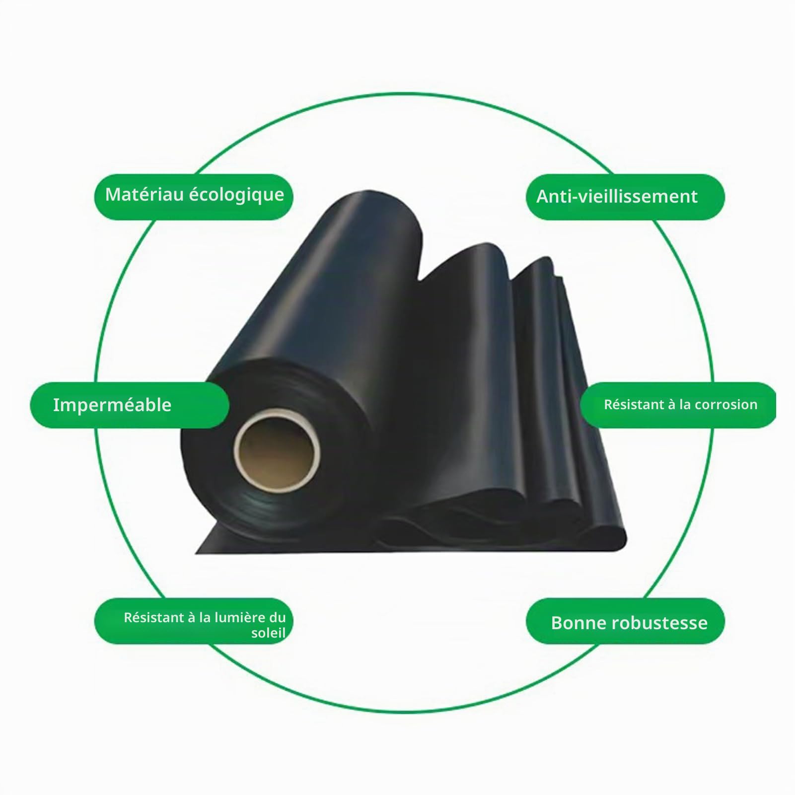 Film de serre 3 m x 4 m Noir en polyéthylène 1300 g d'épaisseur Plastique pour serre Protection anti-poussière Résistant à la déchirure Film de jardin en polyéthylène pour jardinage Serre Tunnel