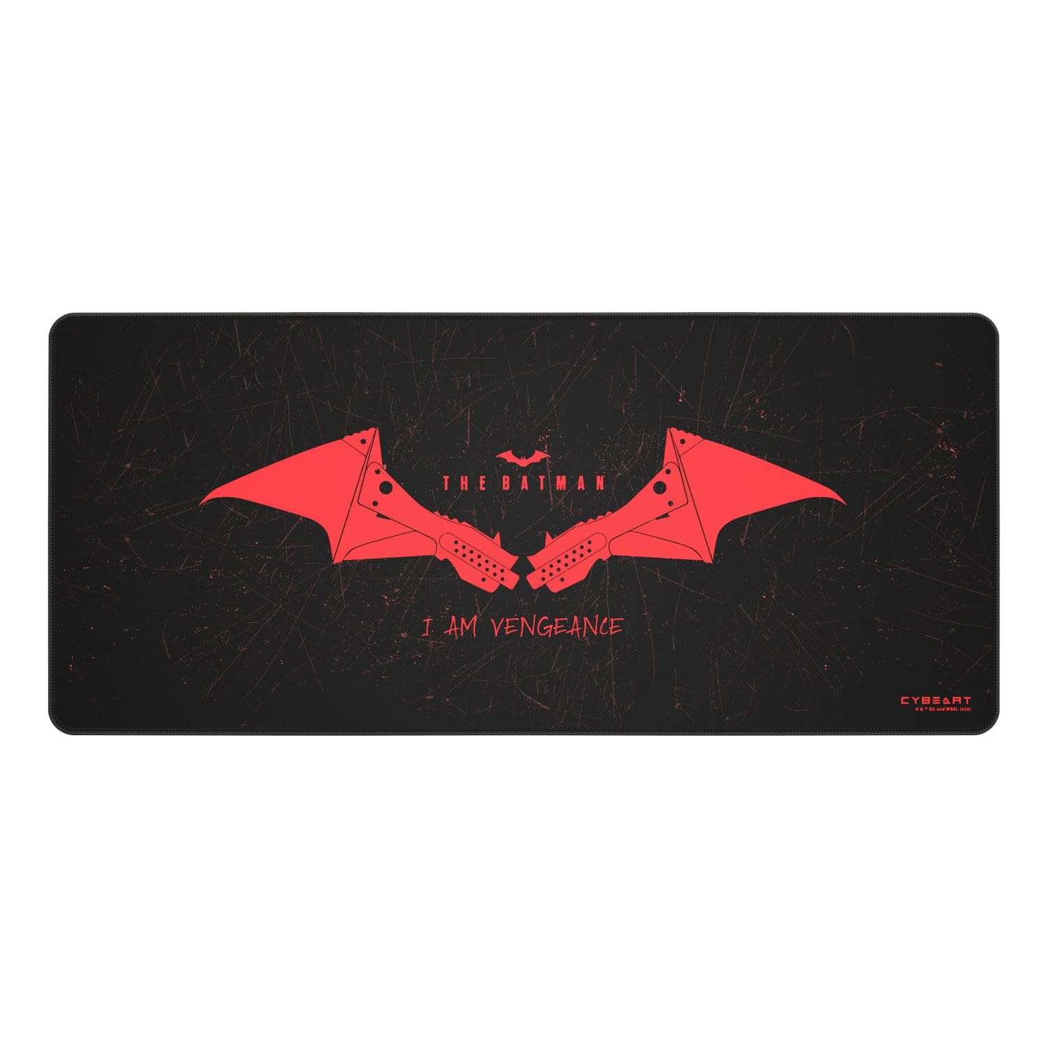 Cybeart | The Batman Gaming Desk Mat (XXL - 900x400x4mm) | Waterproof, Never Slip Base, Stitched Edges, Esports Grade