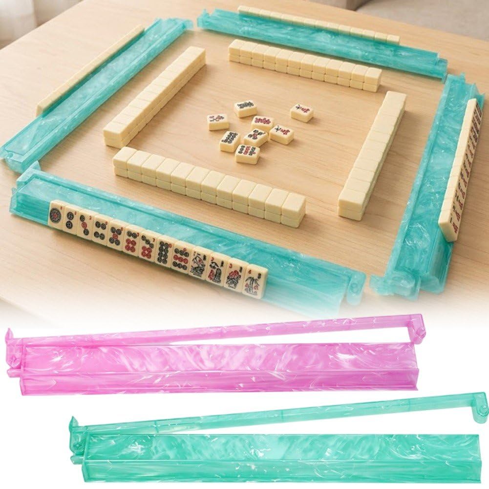 Set di 4 Supporti per Tessere Mahjong con Spingitori, Supporti per Tessere Mahjong, Supporto E Spingitore per Tessere, Accessori per Il Gioco del Mahjong