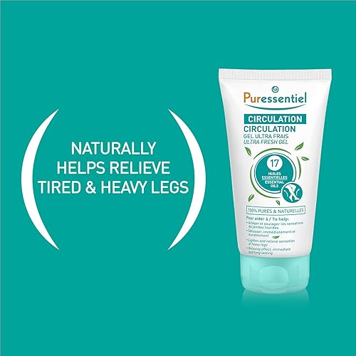 Miniatura 3 de Puressentiel Gel calmante para pies cansados, tobillos, piernas, loción de aromaterapia con 17 aceites esenciales para cuerpo y piel, alivio y