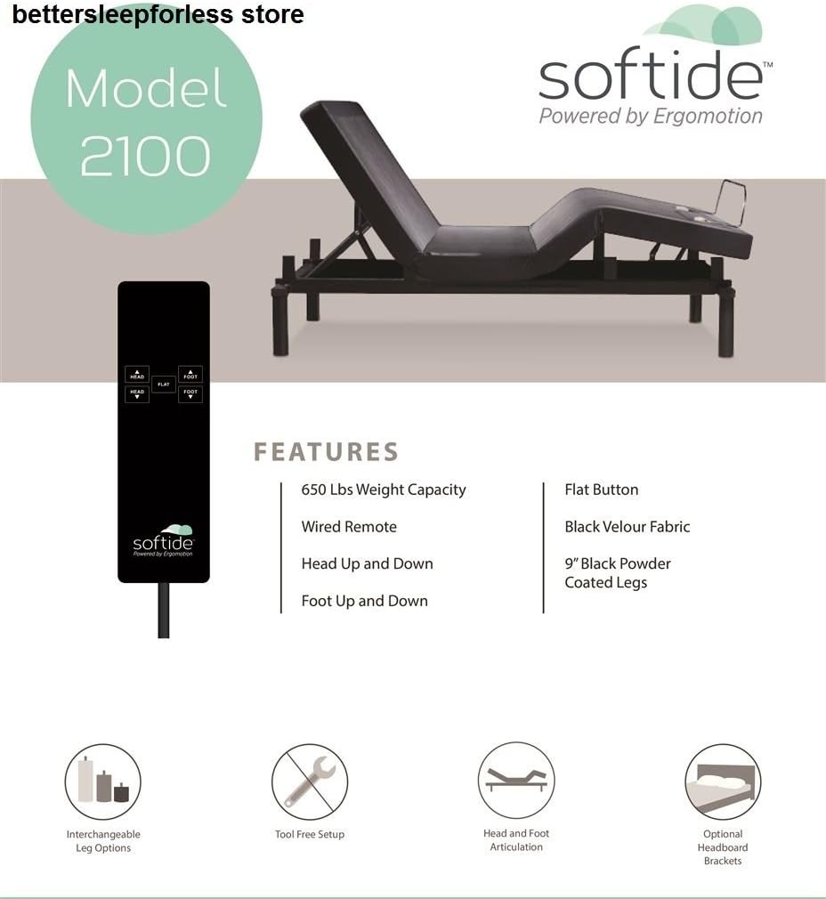 Ergomotion Adjustable bed Base 2100 Split Queen