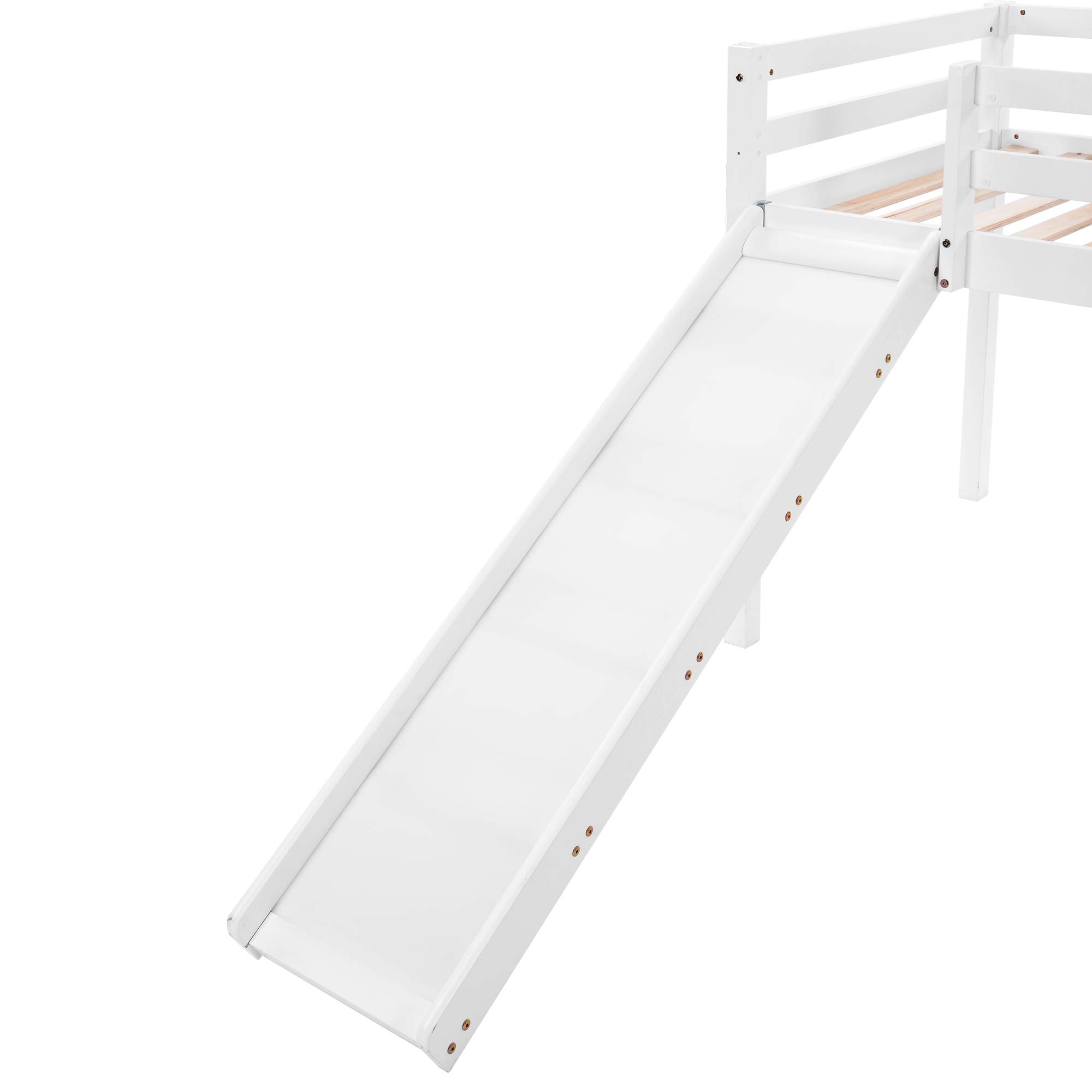 Buy ModernLuxe Bunk Bed Children's Cabin Bed Frame with Slide & Ladder,Wooden Bunk Bed for Kids