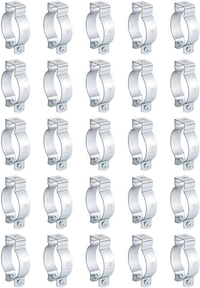 25-Pack Galvanized Steel EMT Conduit Hanger with Bolts, 1/2 3/4 1 Inch Zinc Plated Mounting Brackets Electrical Lighting HVAC Wiring(3/4 inch)