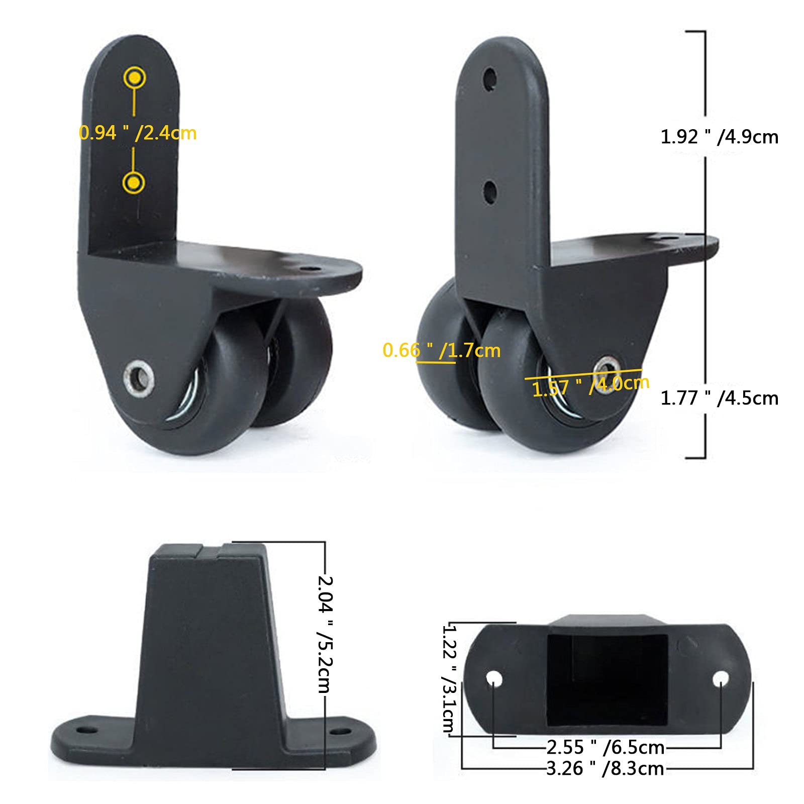 Rhinenet - Coppia di rotelle di ricambio per valigie, diametro 42 mm