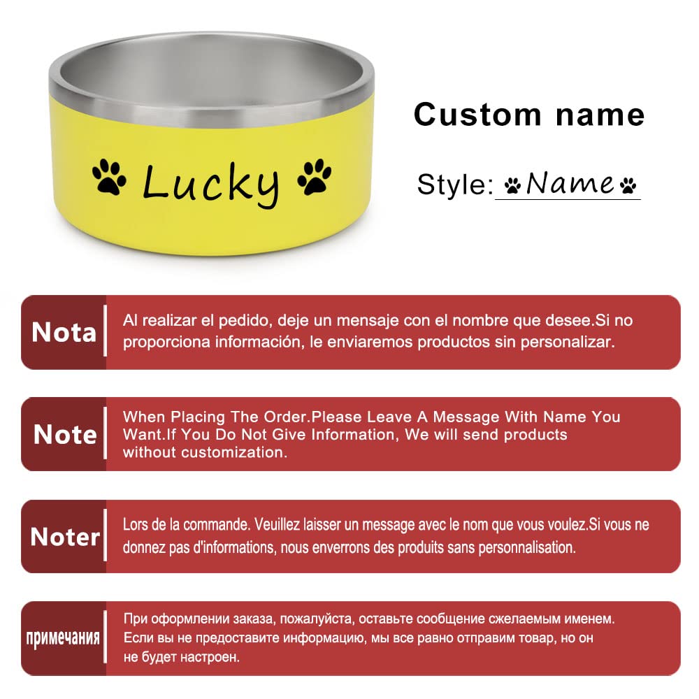 HWLY Cuenco personalizado con nombre para mascotas, cuenco para mascotas con nombre personalizado, placa de identificación personalizada, de acero inoxidable, antideslizante, para perros medianos,