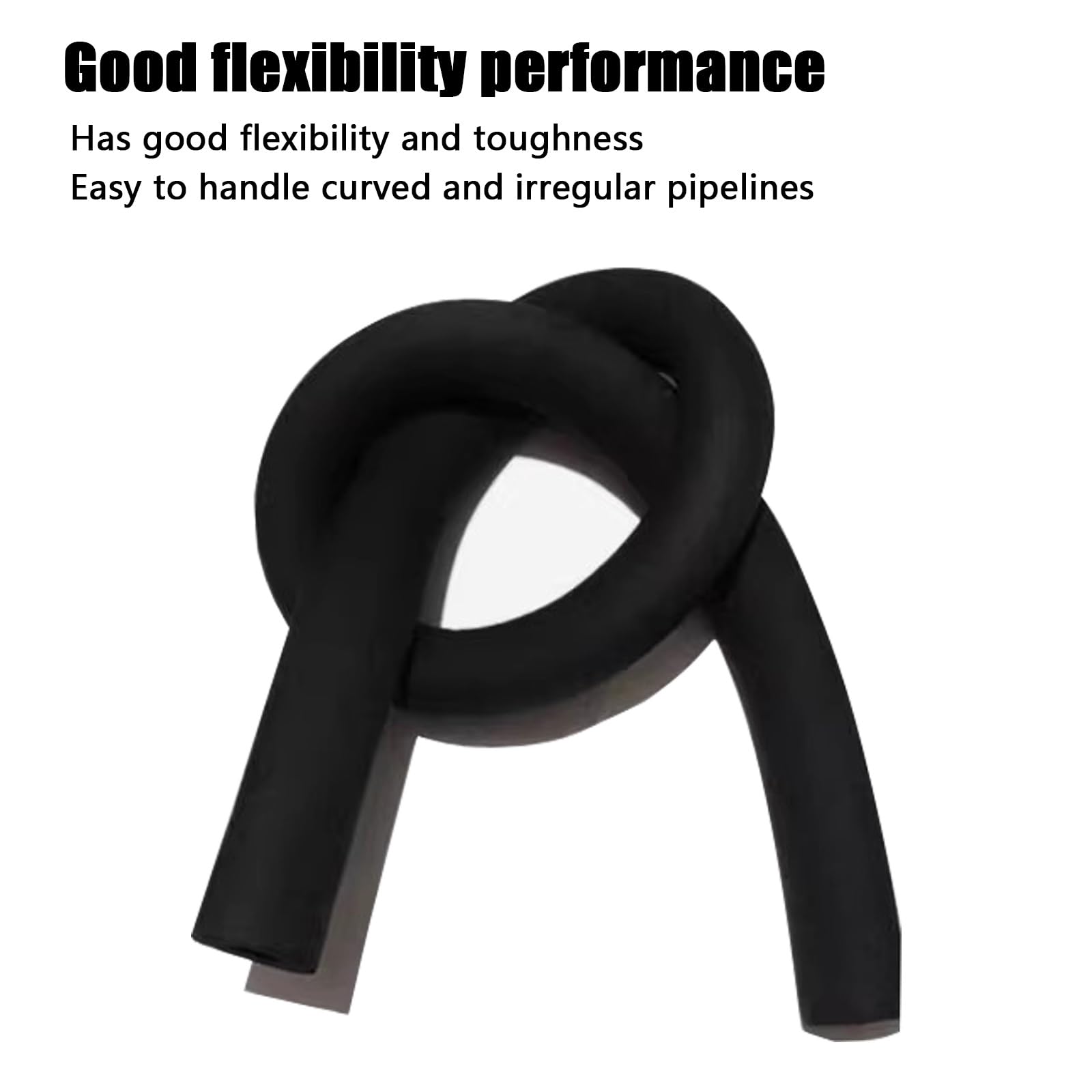 20 Piezas Tubo Espuma Proteccion, Aislamiento de Tubería Tuberías de Cobre for Fontanería y Calefacción (Negro, 60/76mm),reducción de ruido for protección de tuberías,1.8m(60mmID)