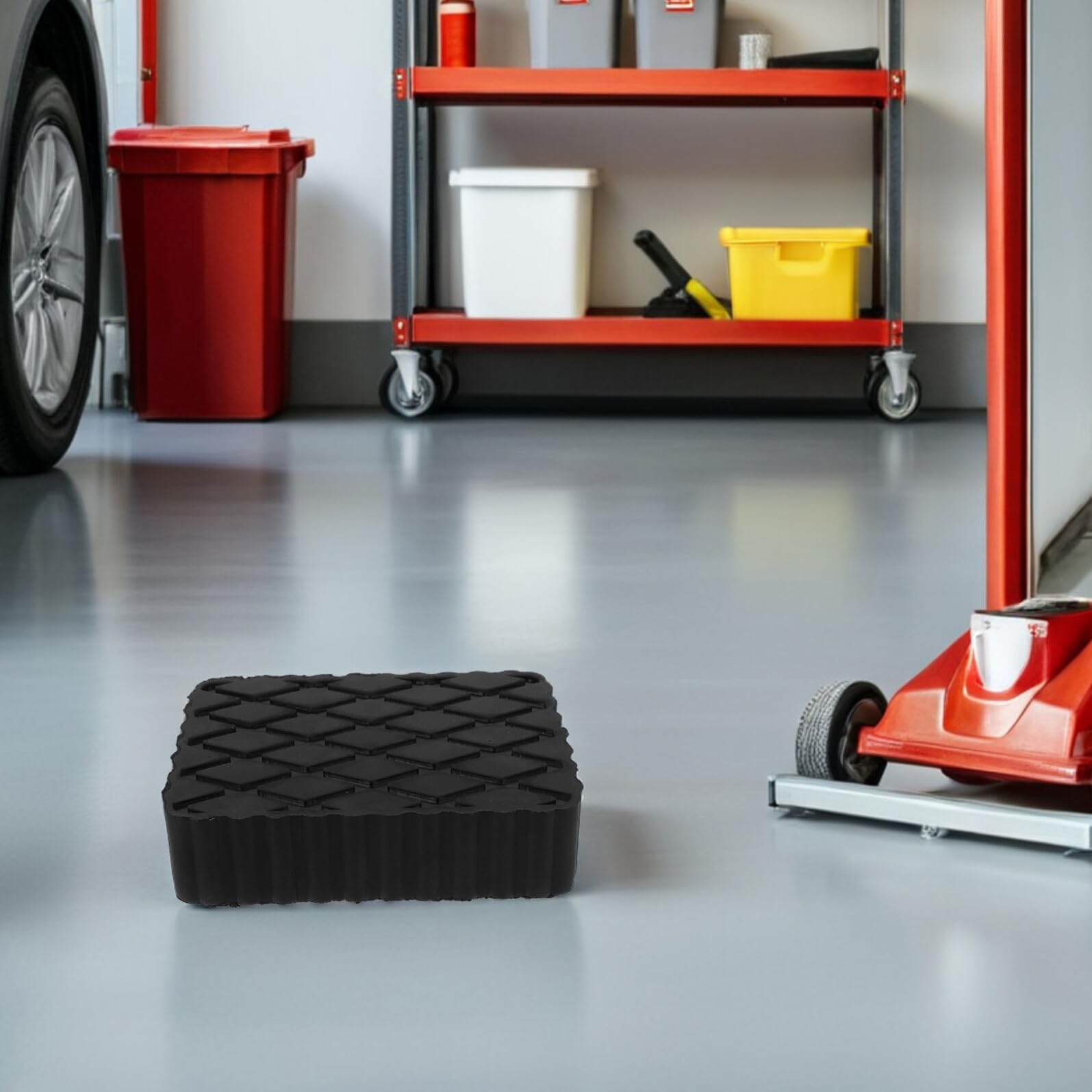PLAFOPE Supporto in Gomma Elastico per Sollevatore Auto Pad Antivibrante per Protezione Telaio Veicoli Blocchetto Resistente per Sollevatori Pesanti Nero