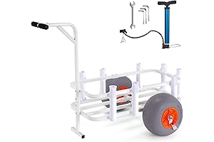 VEVOR Beach Cart with 13" Big Balloon Tires for Effortless Sand Mobility