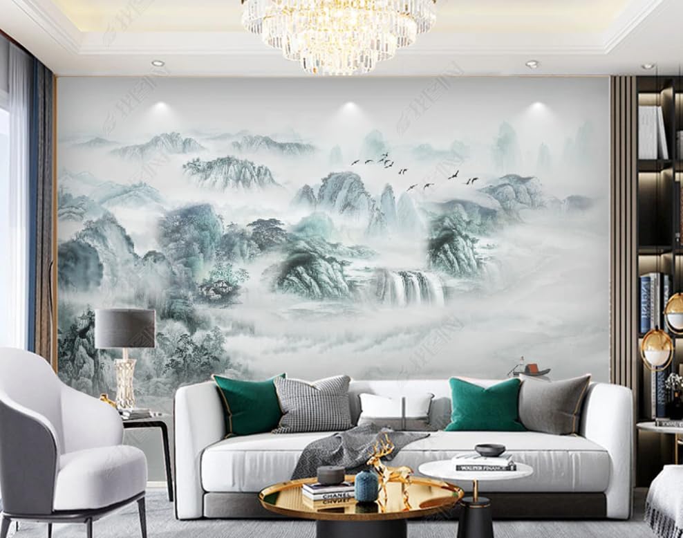 Papier peint intissé paysage chinois poster géant mural salon chambre 200x140cm