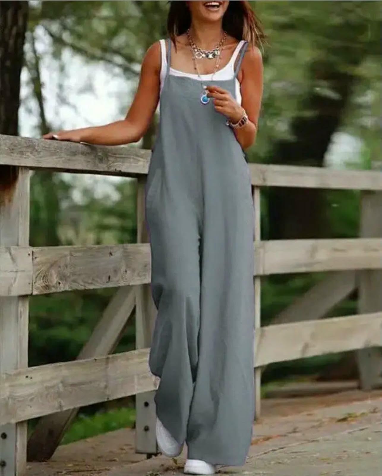 Mono De Verano Mono Informal De Moda Y Corte Holgado para Mujer, Tallas Grandes S-5Xl
