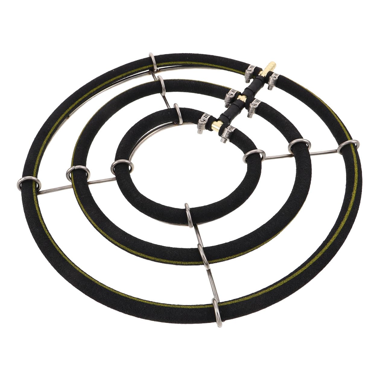 Hemobllo Anillo para Oxigenación Mejorada para Acuario Difusor de Burbujas de Oxígeno de 35cm en Acero Inoxidable 3 Aros, Liberación Fina de Burbujas en Acuarios Familiares y Granjas