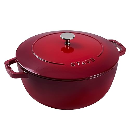 Staub Cast Iron French Oven, Dutch Oven, 5-quart, Made in France - Cherry 