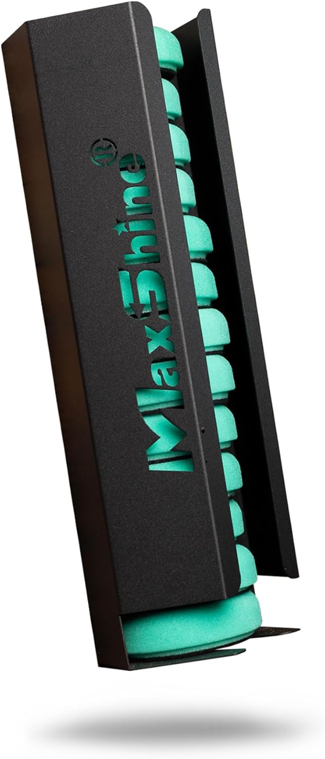 Maxshine Universal 3” Foam Pads Holder – Wall-Mounted Organizer for 12+ Polish Foam Pads, Space-Saving, Durable & Anti-Corrosive – Ideal for Auto Detailing Accessories & Car Care Supplies