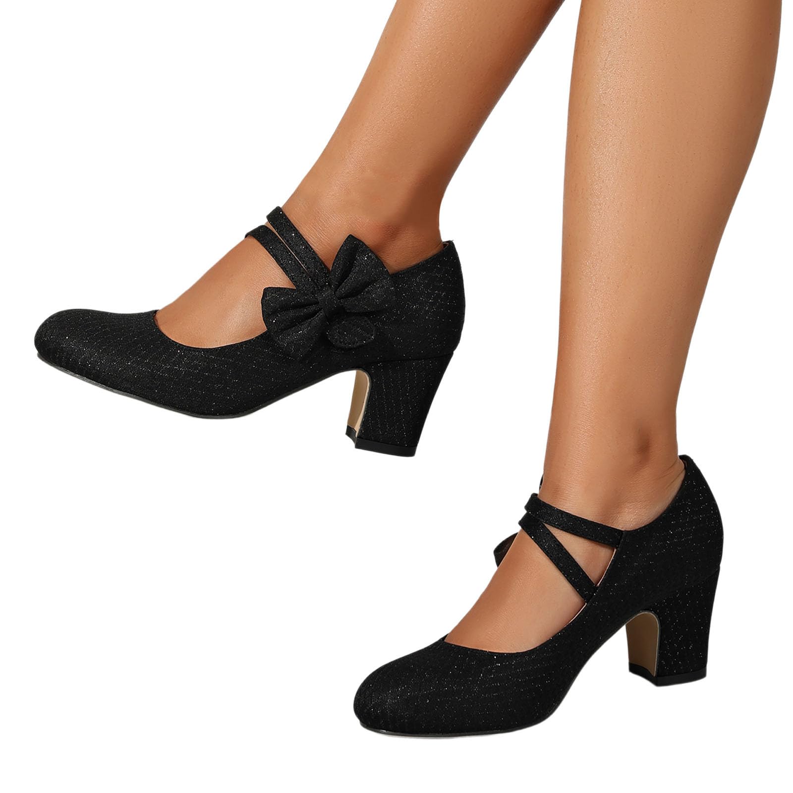 Zapatos de tacón tradicionales para mujer con hebilla, zapatos de baile gruesos para novia, bailarina, elegantes calzoncillos de tacón en bloque en diseño atemporal, versátiles, combinables con looks