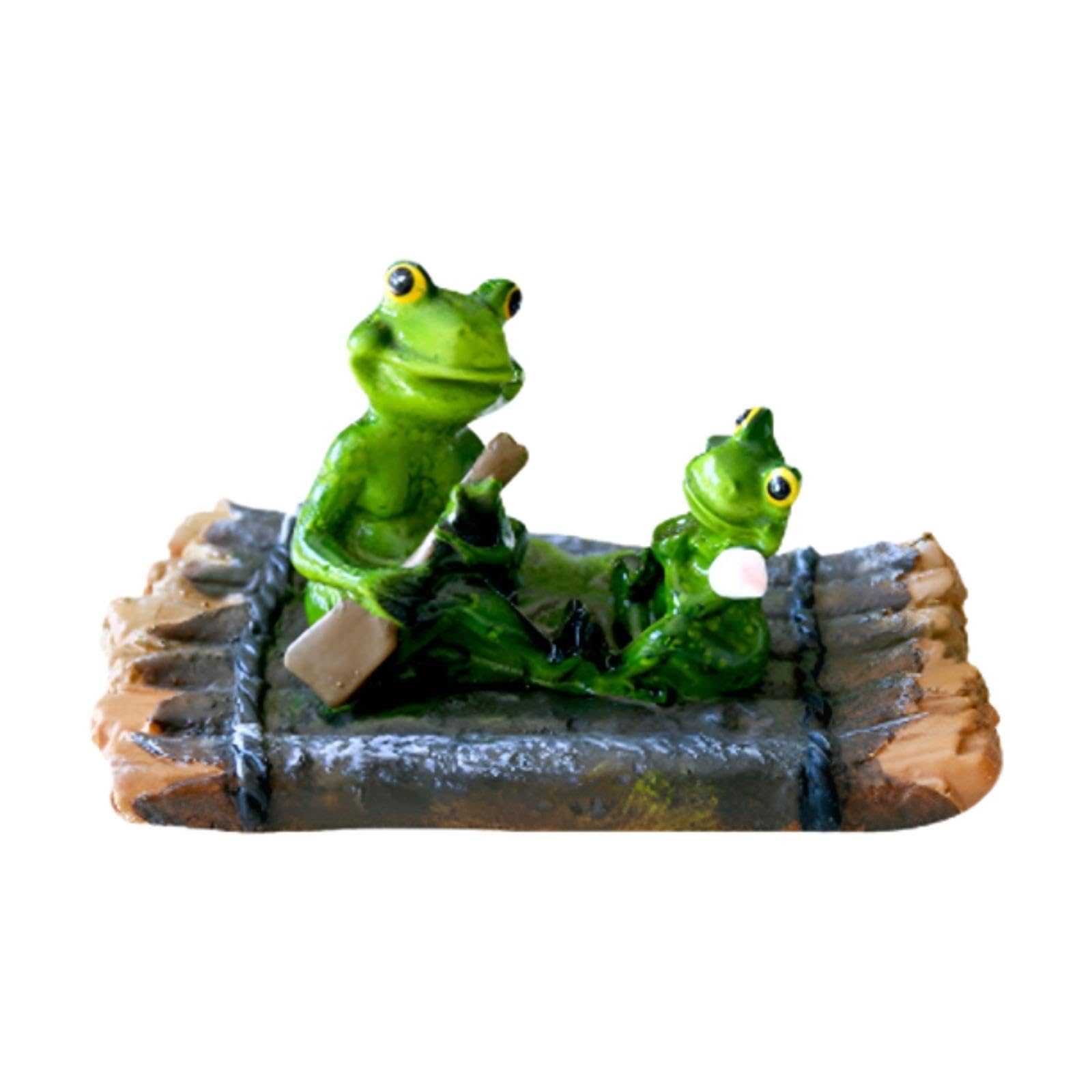 Statue grenouille jardin, figurine flottante d'aviron pour bassin, étang et cour