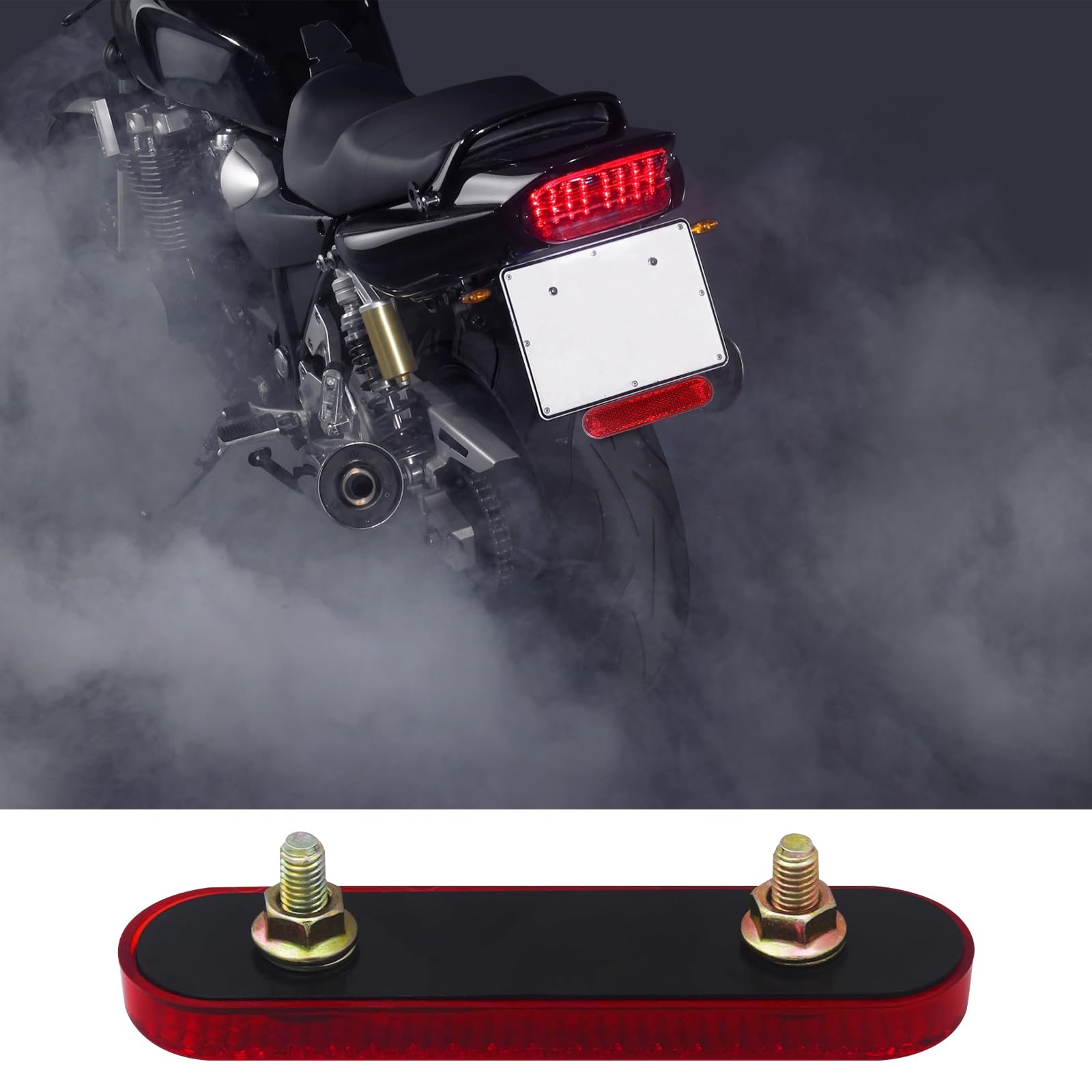 2 PCS Catadioptrico Moto,Reflector para Matrícula Motocicleta Excelente Visibilidad Seguridad,Reflector Trasero Motocicleta Ideal para Motos,Bicicletas Patinetes Multifuncionales,con Tornillos M5