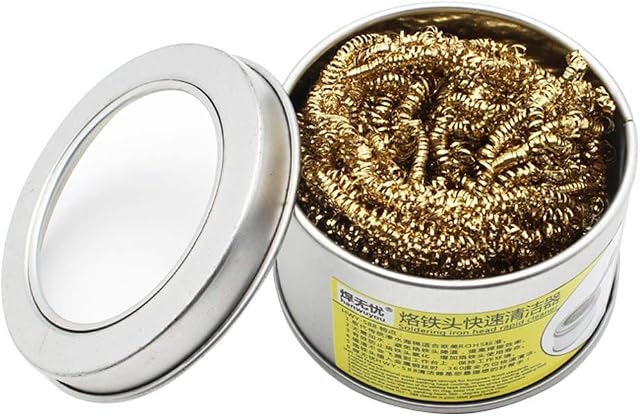 rongweiwang Soldering Iron Tip Cleaner Welding Solder Iron Tip cleaner brass Brass Ball Cleaning Tool Stainless Steel