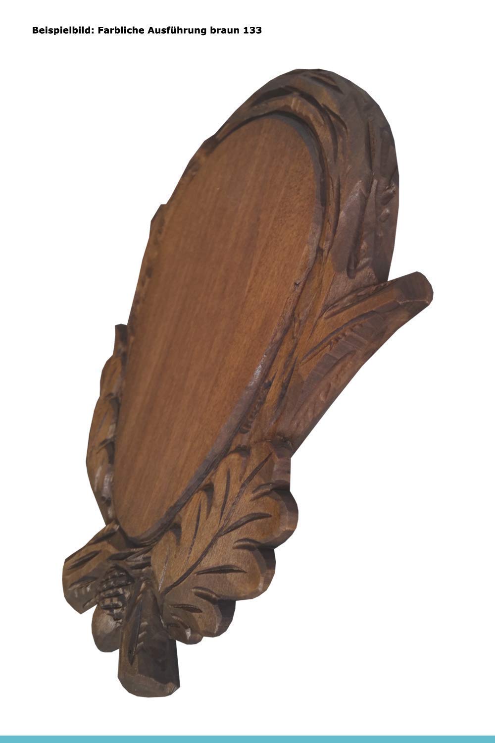 Jagd-Schnitzerei Peter Trophäenbrett für den kapitalen Rehbock braun 133 handgeschnitztes Trophäenbrett Aufsatzfläche 21 x 11 cm