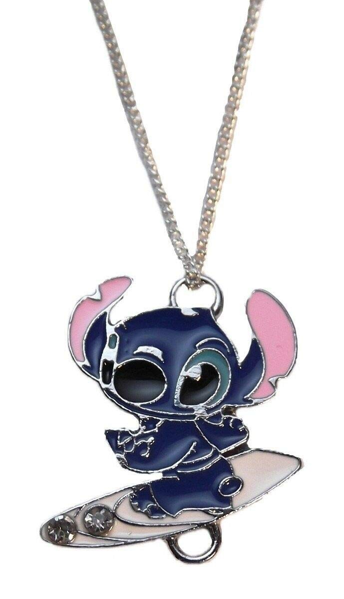 Lilo and Stitch Surfing Pendant Necklace with 20" Chain