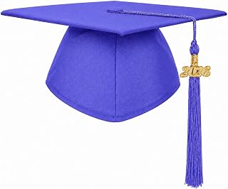 Unisex Adult Matte Graduation Cap with 2026 Tassel Year Charm for High School & Bachelor Master