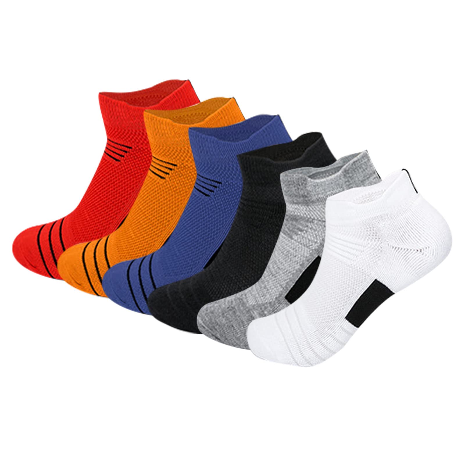 6 par skarpet do sneakersów dla mężczyzn i kobiet, bawełniane, sportowe, krótkie, oddychające, sportowe skarpety o głębokim kroju, przeźroczysty, rozmiar uniwersalny
