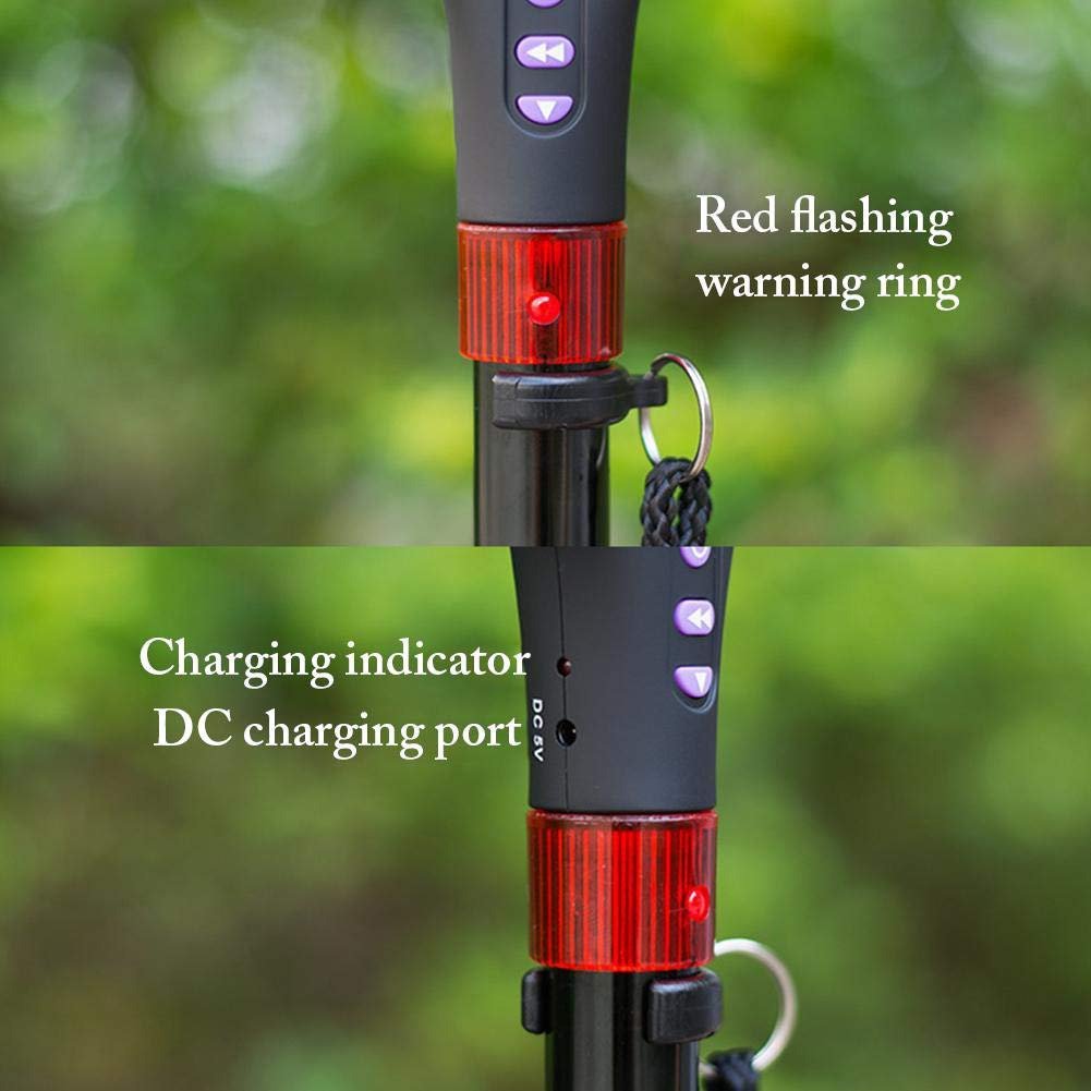Bastón Plegable Ajustable con Alarma, luz Led, Radio y Mango en T Acolchado, Bastones de Senderismo, bastón para Caminar para muletas Mayores Interesting