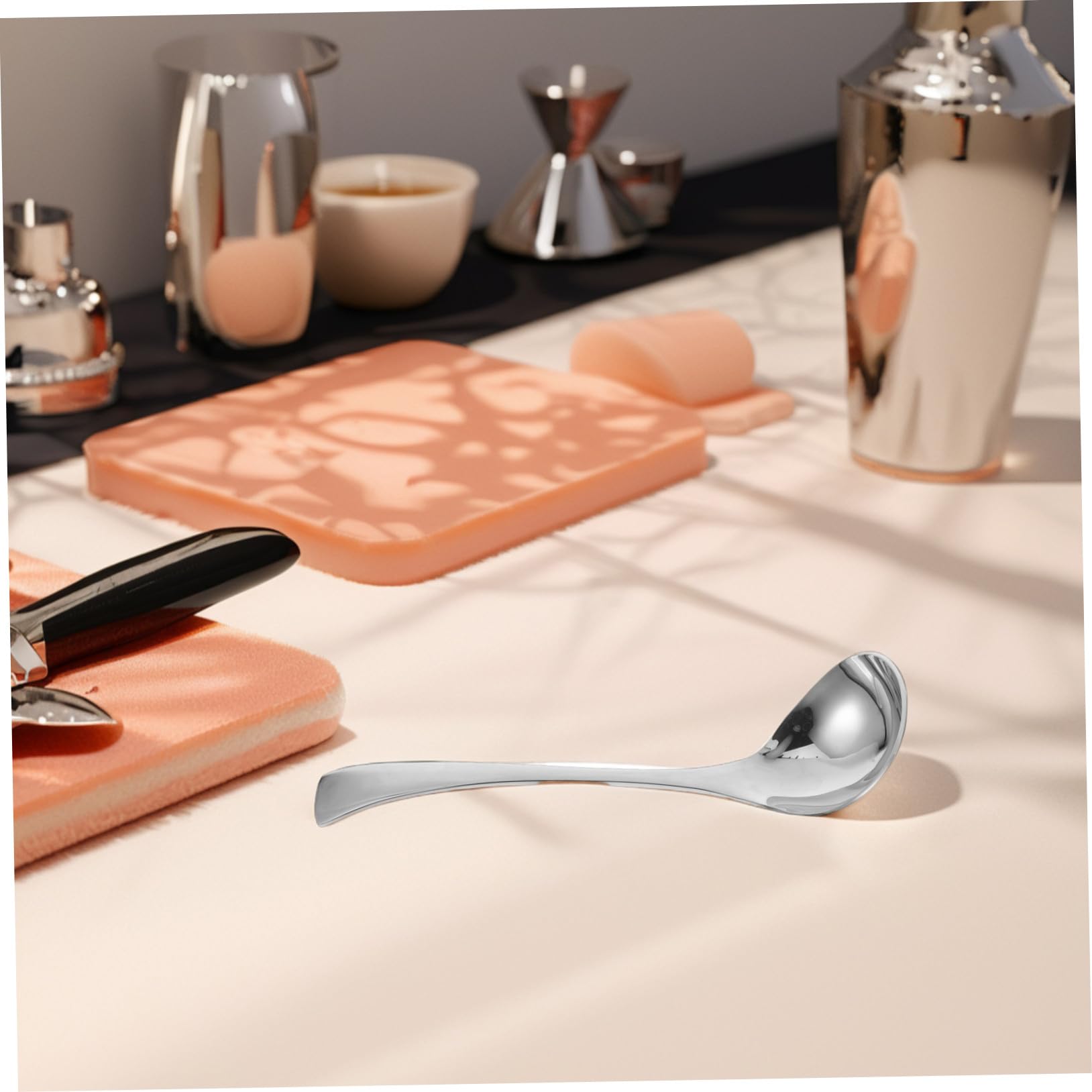 2 piezas Cucharones de Acero Inoxidable Mango Resistente Cucharón para Servir Sopas Salsas y Guisos Utensilios de Cocina Duraderos para Restaurante Aptos para Lavavajillas