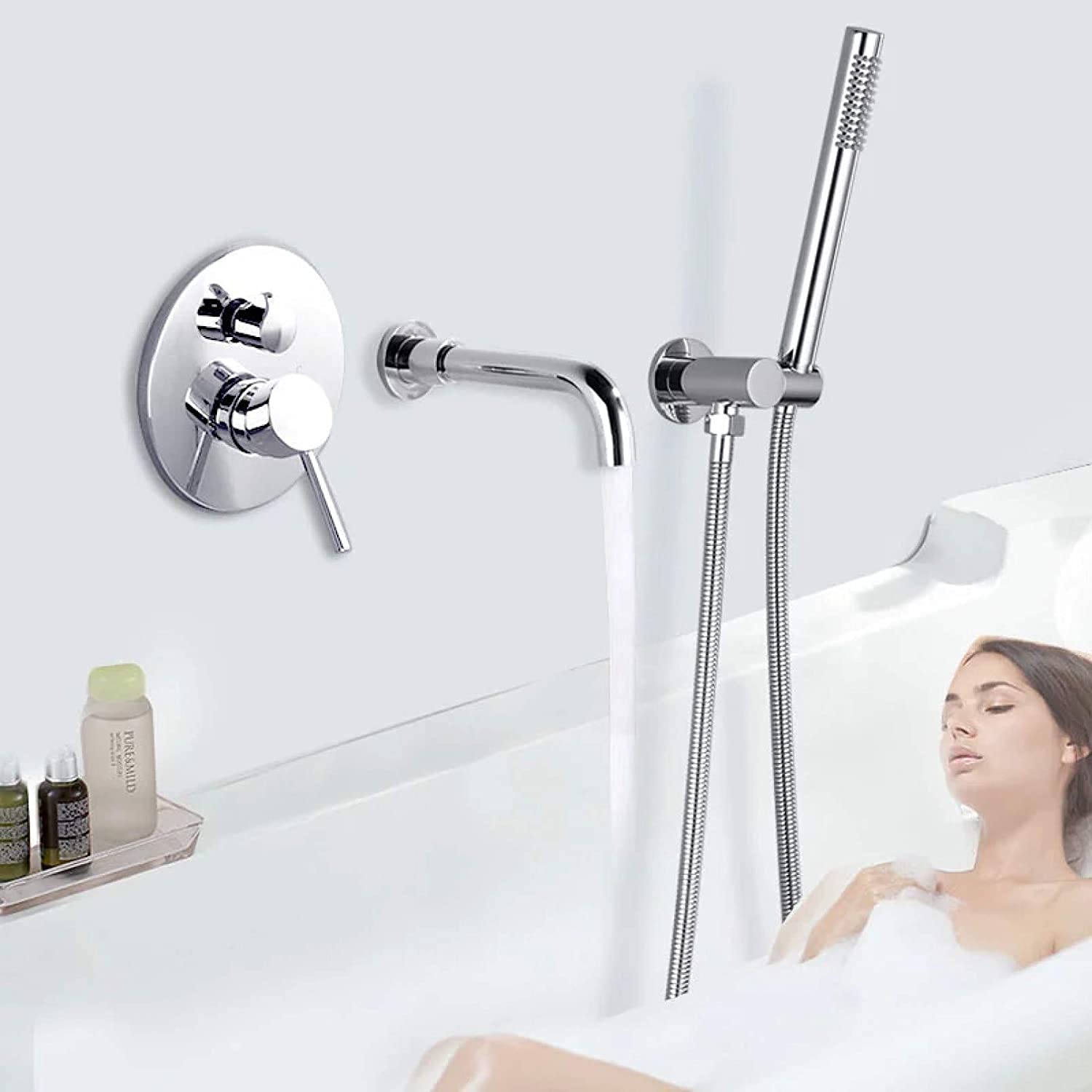 Ensemble de douche en laiton mural CHEWYNP pour une salle de bain chic