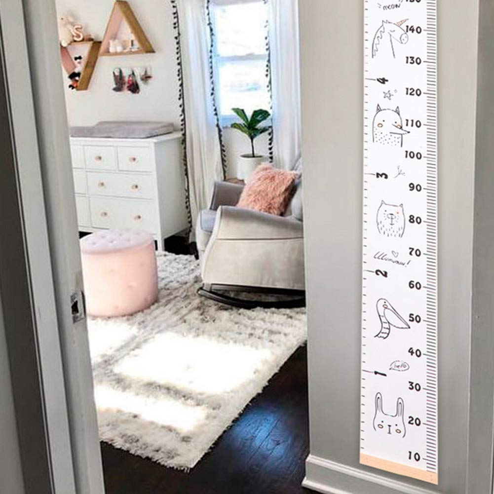Tabla de crecimiento para niños Madera Colgante de pared Niño Altura Medición Regla Habitación Decoración del hogar(UNA)