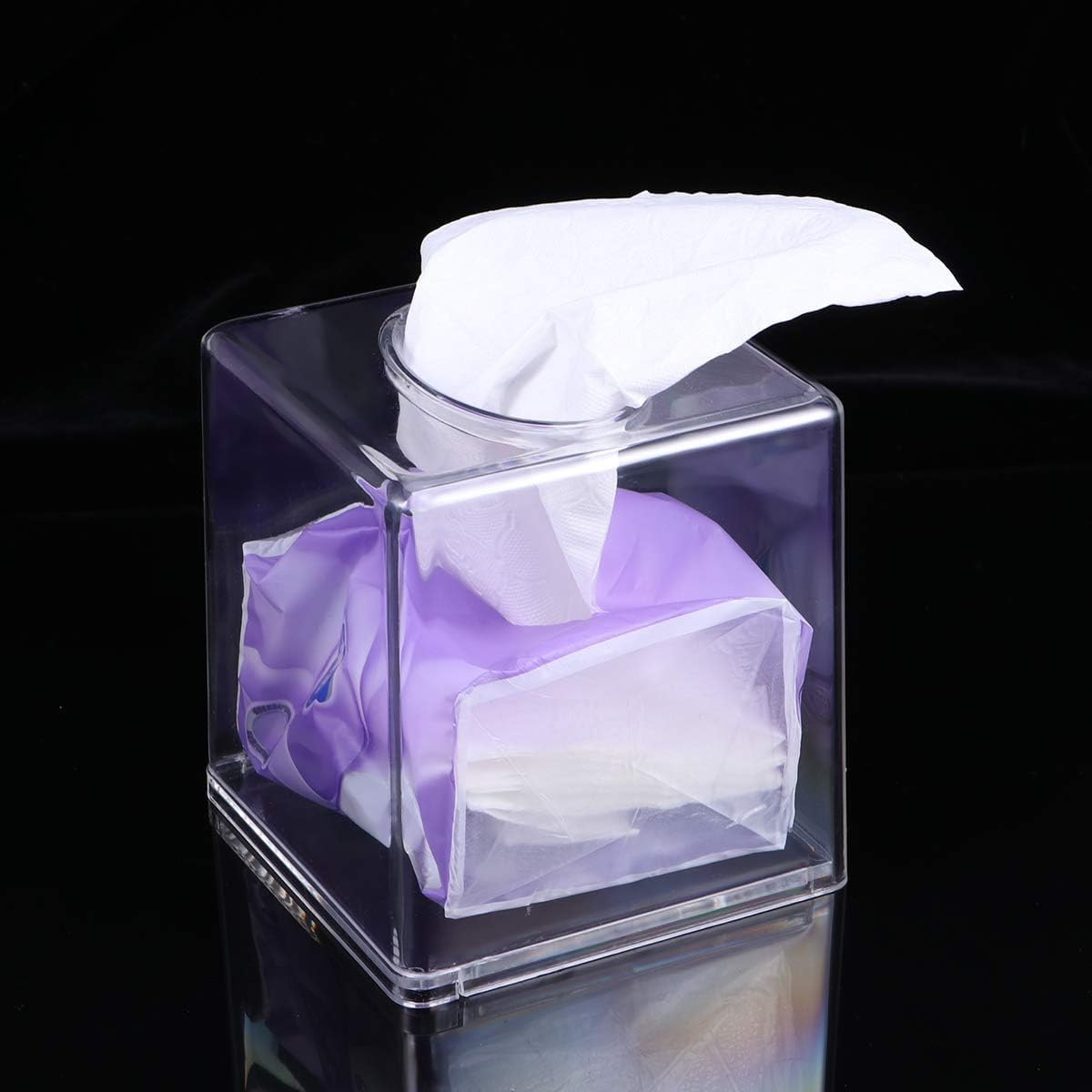 Aakarit Square Clear Acrylic Tissue Box Cover and Napkin Dispenser Holder Paper Dispenser for Bathroom Restaurants Hotel | GK-2 | Transparent